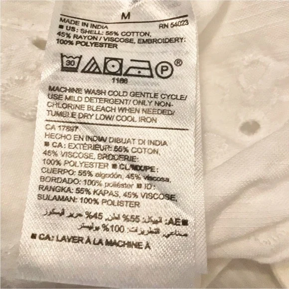 Old Navy White Eyelet Spaghetti Strap Top Medium - Picture 10 of 11